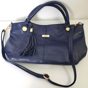Onna Ehrlich Navy Leather Stacy Purse